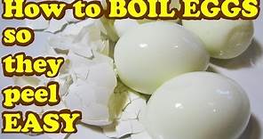 HARD BOILED EGGS - How to BOIL EGGS so they PEEL EASY and NO Eggshells Stick/Sticking! - HomeyCircle