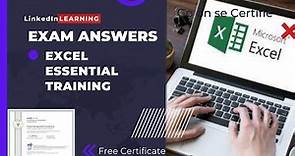 Excel Essential Training / Exam answers / Linkedin learning / Free certificate