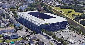 Stade Rennais: le Roazhon Park, route de Lorient et en bord de Vilaine à Rennes
