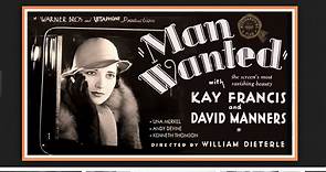 Man Wanted 1932 Kay Francis, David Manners, Una Merkel, Andy Devine, (Eng).