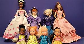 Fashion show ! Elsa & Anna toddlers & their friends - Barbie dolls - dresses - gowns