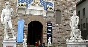 Piazza della Signoria, Palazzo Vecchio and the Replica of David in Florence, Italy