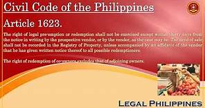 Civil Code of the Philippines, Article 1623