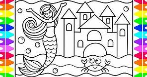 How to Draw a Mermaid for Kids 💜💖💚 Mermaid Drawing for Kids | Mermaid Coloring Pages for Kids
