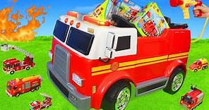 Le camion de pompier avec des jouets équipement d'incendie
