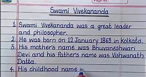 10 Lines Essay on Swami Vivekananda in English Writing-Learn