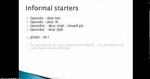 Spanish letter writing formal and informal forms