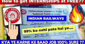 How to get INTERNSHIP at INDIAN RAILWAYS?🔥(100% FREE) #internship #railway