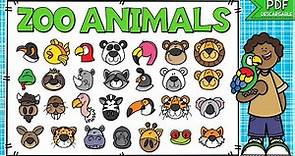ANIMALES DEL ZOOLÓGICO EN INGLÉS | ZOO ANIMALS | NOMBRES DE ANIMALES EN INGLES Y ESPAÑOL