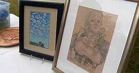 Several works of art on display at the annual arts and craft show in Sequiota Park in southeast Springfield