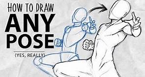 How to draw ANY POSE in 10 minutes | DrawlikeaSir