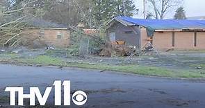 Daylight shows storm damage in Jacksonville, Arkansas