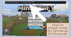 How to install mods for Minecraft Windows 10 Edition (easy).