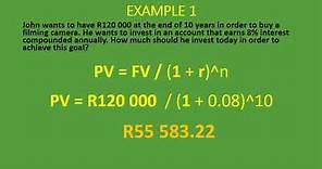 Present Value Formula Lump Sum (single amount) | Formula with examples