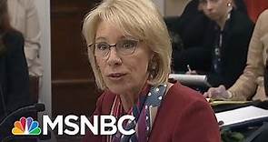 Betsy DeVos Finally Answers Congresswoman's Question, A Year Later | All In | MSNBC
