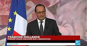 REPLAY - Premier grand discours de François Hollande sur l'immigration
