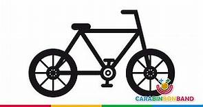 Dibujos para niños - cómo dibujar y colorear una bicicleta paso a paso - By CARA BIN BON BAND