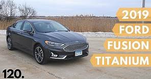 2019 Ford Fusion Titanium with AWD // review, walk around, and test drive // 100 rental cars