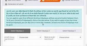 KV Online Admission Portal: Filling and Submitting Online Application form (Hindi)