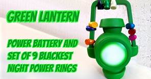 Green Lantern Power Battery and Blackest Night Power Rings Set of 9
