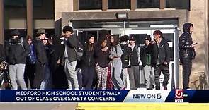 Students protesting safety walk out of Medford High School