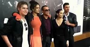 Van Damme with his three children and his wife - EX2 LA premiere