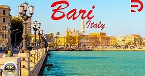 Bari - Italy | Walking Tour of The Seafront Promenade & City Centre | 4K - [UHD]