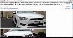 Craigslist SF Bay Area Used Cars - Tutorial Video with Search Details