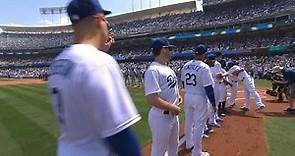 SD@LAD: Dodgers' starters introduced on Opening Day