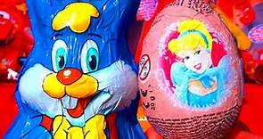 2 Toy Surprises Disney Princess Surprise Egg Unboxing & Kinder Surprise Easter Bunny Rabbit Opening