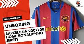 Barcelona 2007/08 Home Ronaldinho Retro Jersey Review - Soccerdealshop