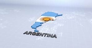 Mapa de Argentina con bandera