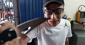 Como sacarle filo a una navaja o cuchillo en un esmeril (tutorial)