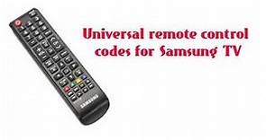 Find Remote Control Codes For Samsung TVs | samsung universal remote codes