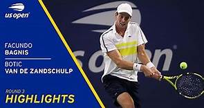 Facundo Bagnis vs Botic Van De Zandschulp Highlights | 2021 US Open Round 3
