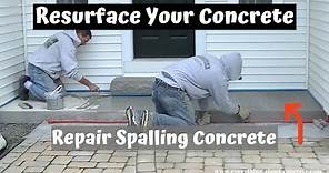 How To Repair And Resurface Spalled, Salt Damaged Concrete | Concrete Patio Repair
