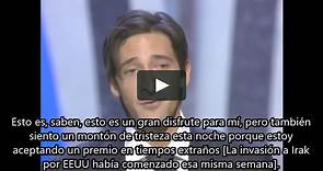 Oscars 2003 - Best Actor - Adrien Brody - speech - sub español