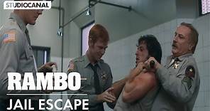 RAMBO: FIRST BLOOD - Jail Escape Scene [4K] - Starring Sylvester Stallone