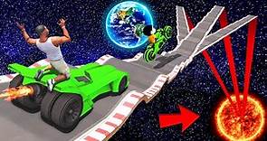 SHINCHAN AND FRANKLIN FOUND A TRIPLE BUMPY ROAD PARKOUR CHALLENGE AT HIS HOME & WENT TO SPACE GTA 5