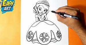 Como Dibujar la Princesita Sofia l How to Draw the Princess Sofia - Como Dibujar una Princesa