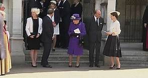 Lady Sarah Chatto talks to her Uncle the Duke of Edinburgh