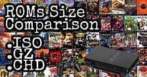 PS2 ROMS Size Comparison ISO/GZIP/CHD Format | AetherSX2 Emulator