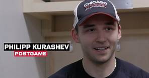 Philipp Kurashev speaks on his goal and overtime win | Chicago Blackhawks