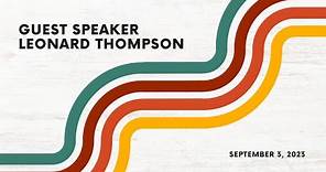 Guest Speaker Leonard Thompson