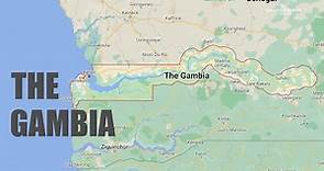 Topograghic Map of The Gambia in West Africa