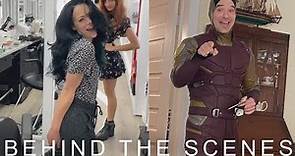 She-Hulk Behind the Scenes. Daredevil Charlie Cox, Tatiana Maslany, Jameela Jamil, and Malia Arrayah