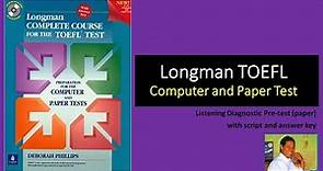 Longman TOEFL Listening - Pre-test with Script and Answer Key