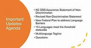 NC DSS Important Updates on Civil Rights and NVRA Webinar Training for County Social Services
