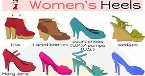 Types of Heels | Learn Different Heels Names in English | List of Heels