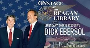 Onstage at the Reagan Library with Dick Ebersol